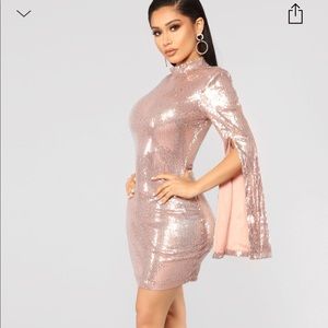 Precious Heirloom Sequin Dress-Rose Gold